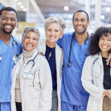 group of multi-racial registered and licensed nurses