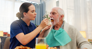 home health aide feeling elderly patient