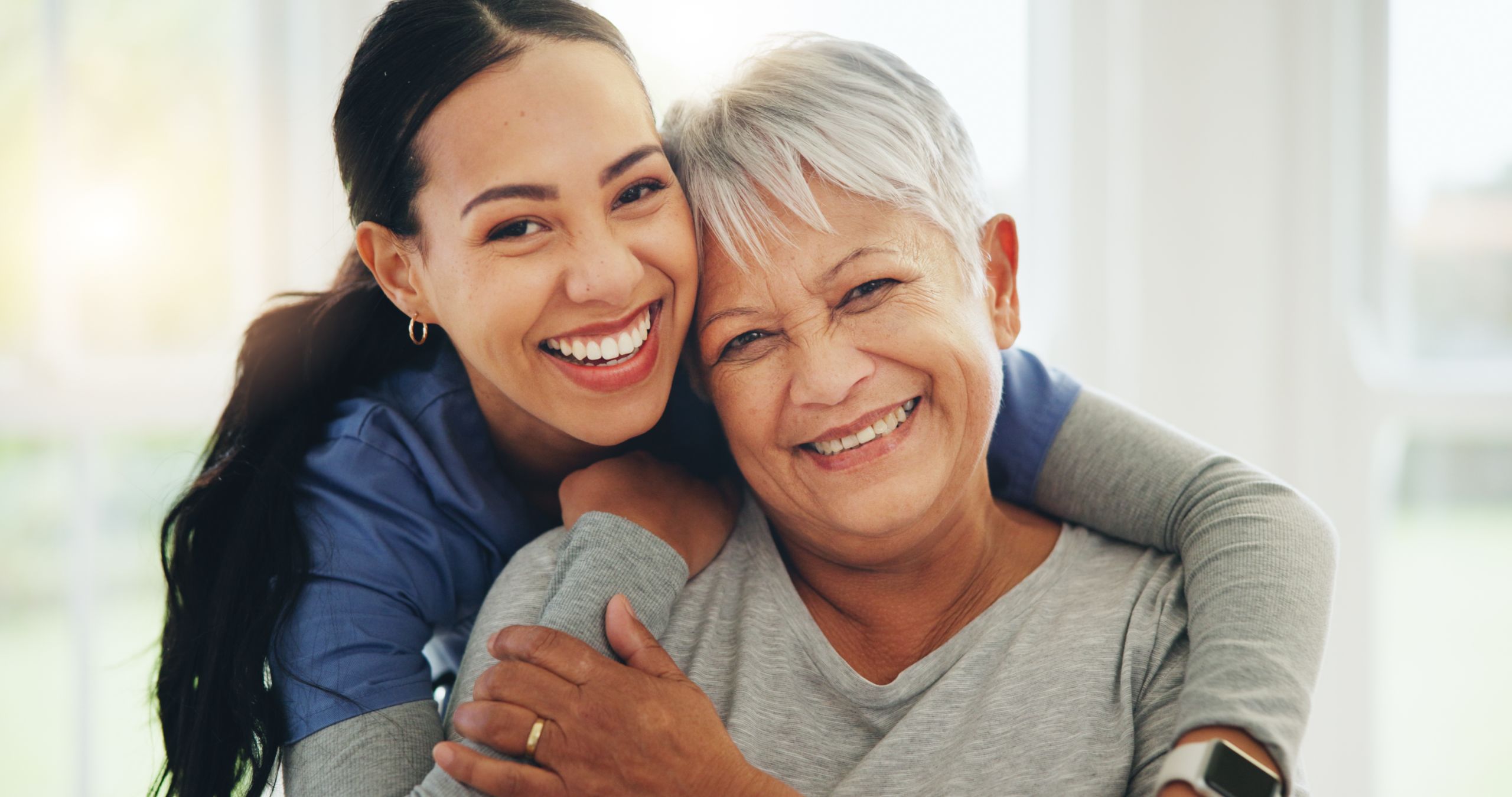 Home healthcare aide with elder patient in Iowa